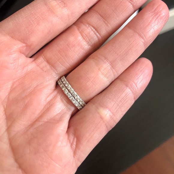 Two Diamond Eternity Wedding Bands - Picture 3 of 4